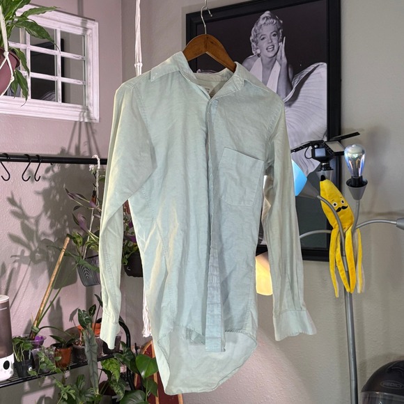 Arrow Dover Mens Dress Shirt Long Sleeve Light Blue Button Up Size M Made in USA - Picture 1 of 9